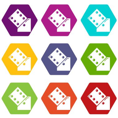 9 vektör zar Icons set