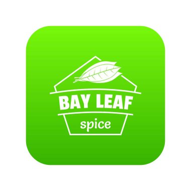 Defne yaprağı baharat yeşil simge vektör