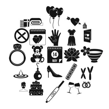 Kadınlar Günü Icons set, basit tarzı