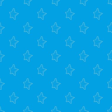 Beş köşeli yıldız desen vektör kesintisiz mavi