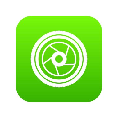 Kamera diyafram simgesi dijital yeşil