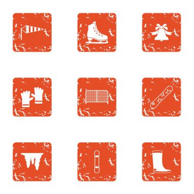 Kış çan simgeler kümesi, grunge style