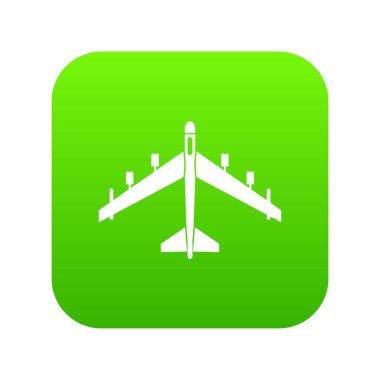 Silahlı savaş uçağı simgesi dijital yeşil