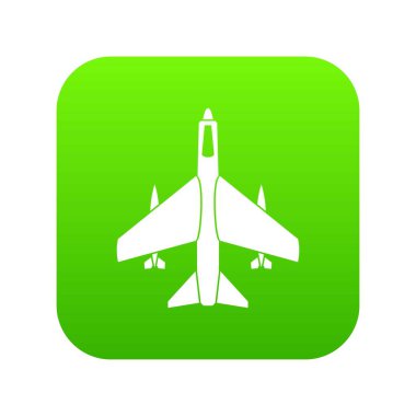 Silahlı savaş uçağı simgesi dijital yeşil