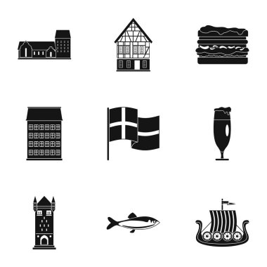 Hinterland Icons set, basit tarzı