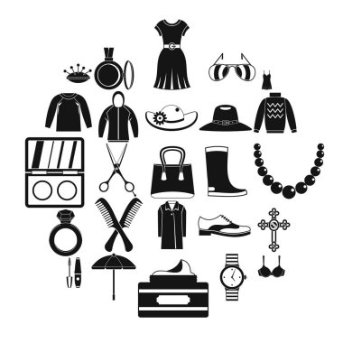 Kadınlar Takı Icons set, basit tarzı