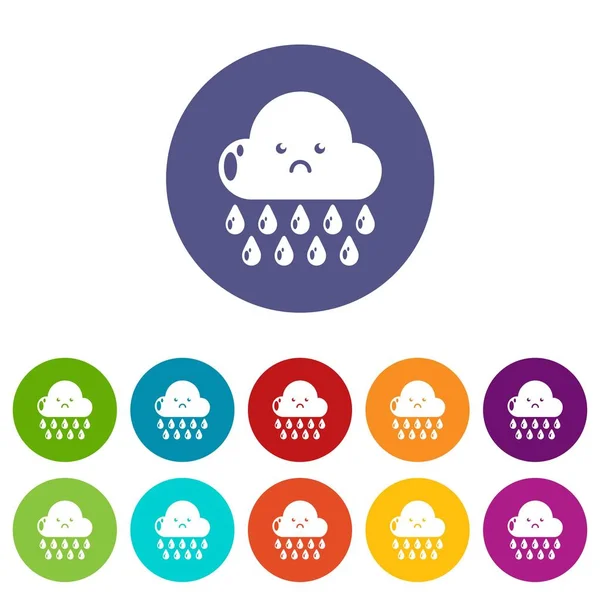Rain icons set vector color — Stock Vector
