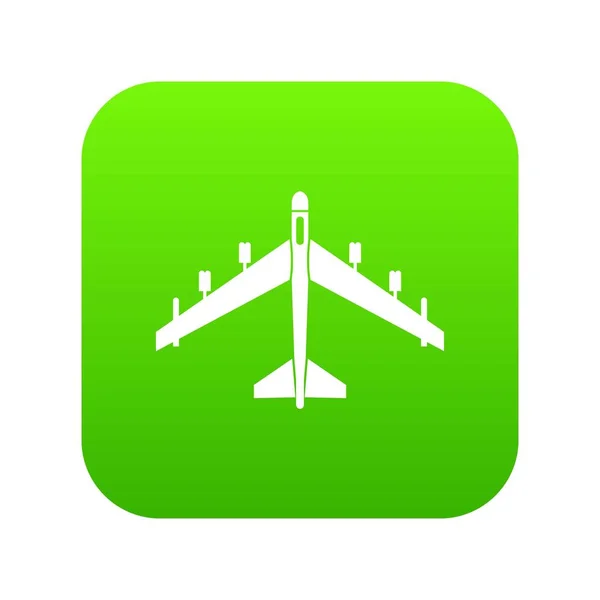 Gewapende straaljager pictogram digitale groen — Stockvector