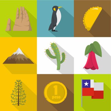 Vahşi Icons set, düz stil