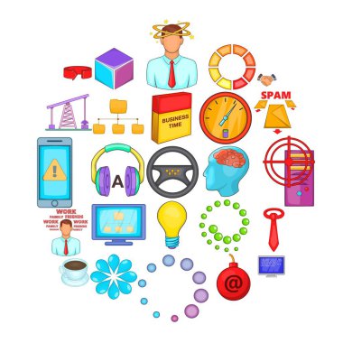 Commercialist Icons set, karikatür tarzı