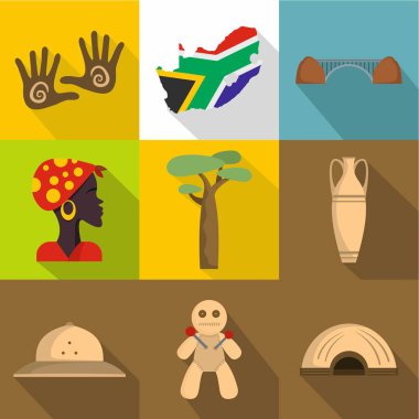 Vudu Icons set, düz stil