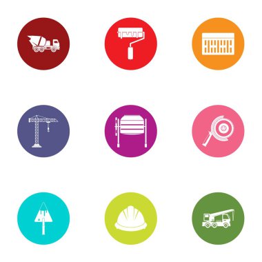 Atık madde Icons set, düz stil