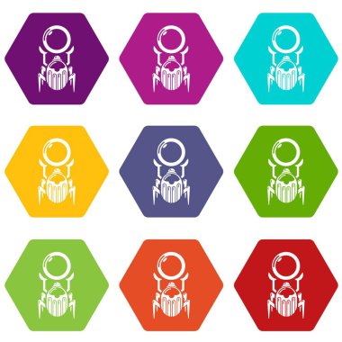 9 vektör Scarab Icons set
