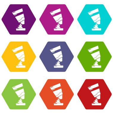 9 vektör Mısır kadınlar Icons set