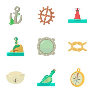 Su batıl Icons set, karikatür tarzı