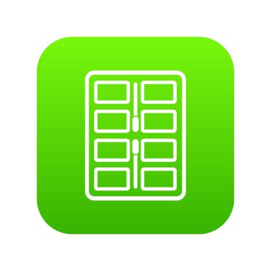 Makyaj paleti uygulayıcıları simgesi dijital yeşil ile