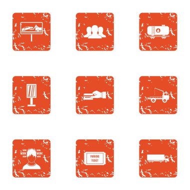 Alma Icons set, grunge tarzı