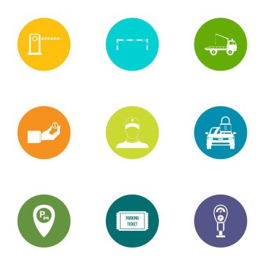 Icons set, düz stil geçmek