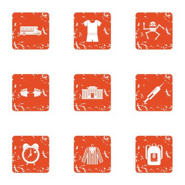 Sabah üst karakter simgeler kümesi, grunge tarzı