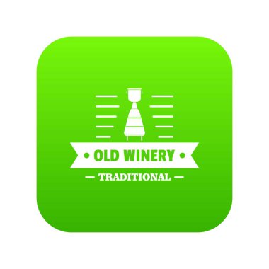 Eski şaraphane yeşil simge vektör