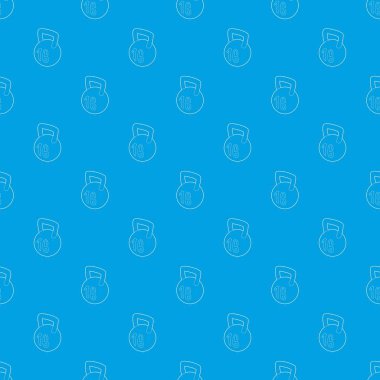 Kettlebell desen vektör kesintisiz mavi