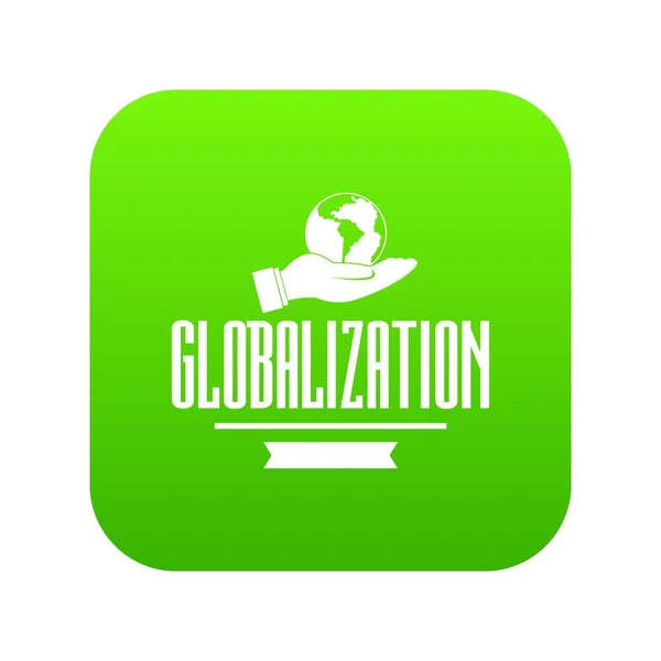 Web globalization pictogram groen vector — Stockvector