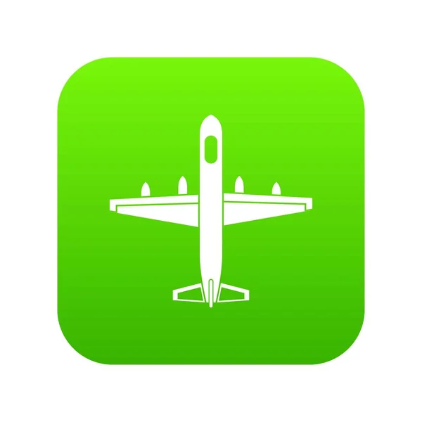 Askeri uçak simgesi dijital yeşil — Stok Vektör
