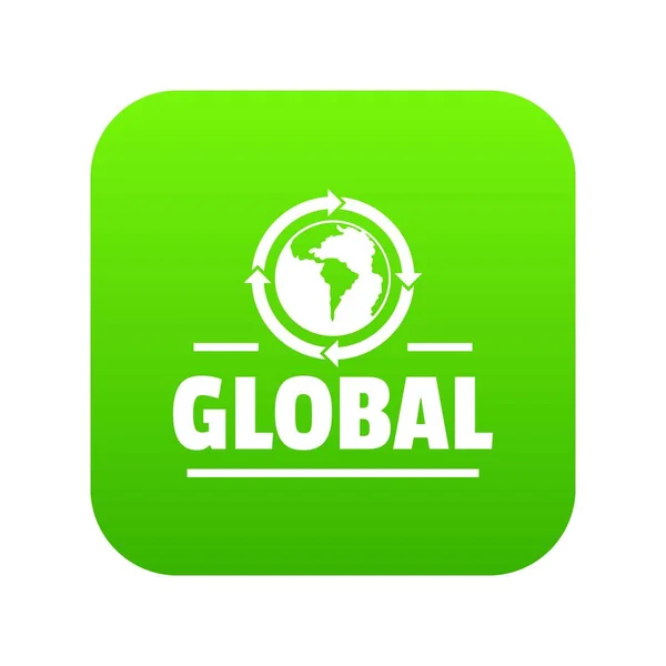 Global icon green vector — Stock Vector