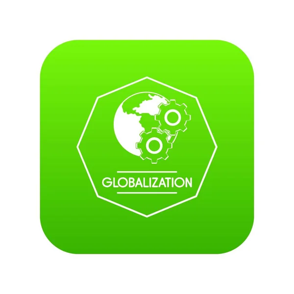 Globalisering pictogram groen vector — Stockvector