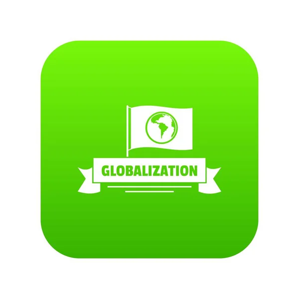 Mondialisation icône de l'entreprise vecteur vert — Image vectorielle