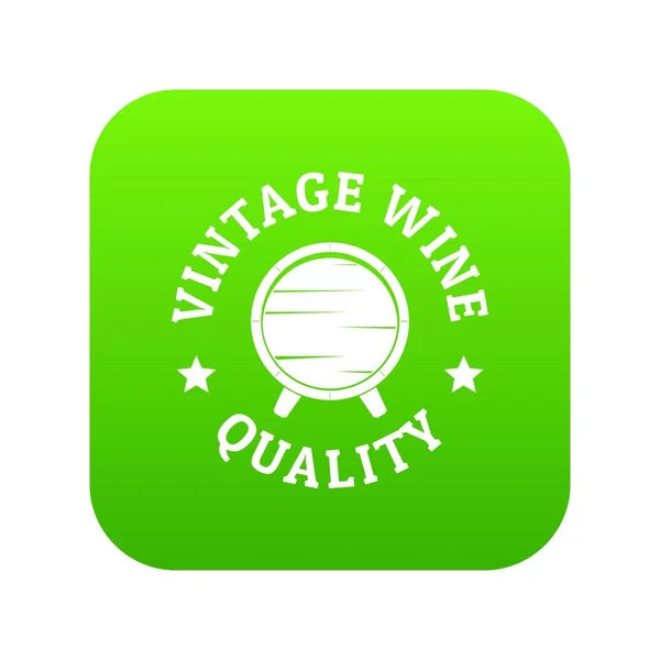 Vintage icono de vino vector verde — Vector de stock