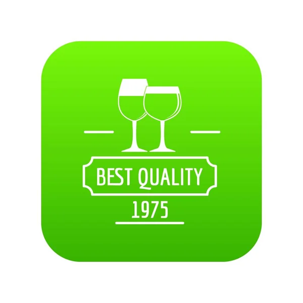 Wineglass zöld ikon-vektoros — Stock Vector