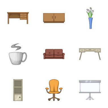 Ev dışkı Icons set, karikatür tarzı
