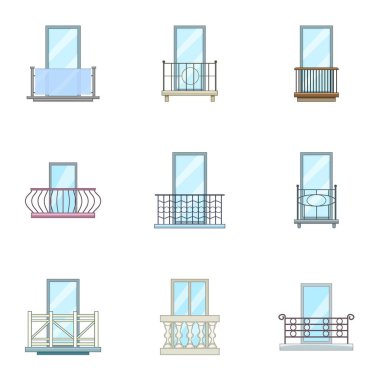 Görüntüleme çerçevesi Icons set, karikatür tarzı