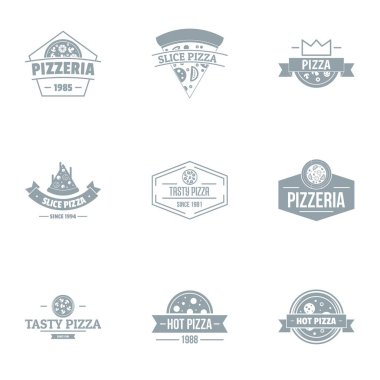 Lezzetli pizza logo koymak, basit tarzı