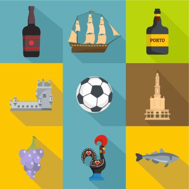 Bağlantı noktası hayat simgeler ayarla, stil düz