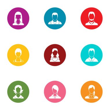 Görsel Tasarım Icons set, düz stil