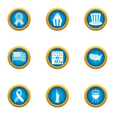 Kurtuluş Icons set, düz stil