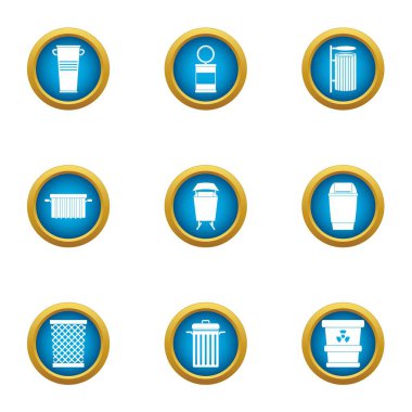 Icons set, düz stil sıfırlama