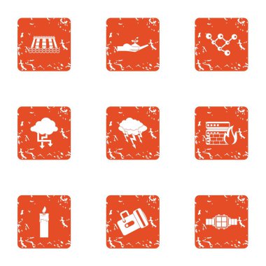 Endüstriyel veri simgeler kümesi, grunge tarzı