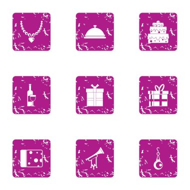 Puf pasta simgeler kümesi, grunge tarzı