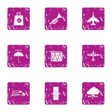 Aviatransportation simgeler kümesi, grunge tarzı