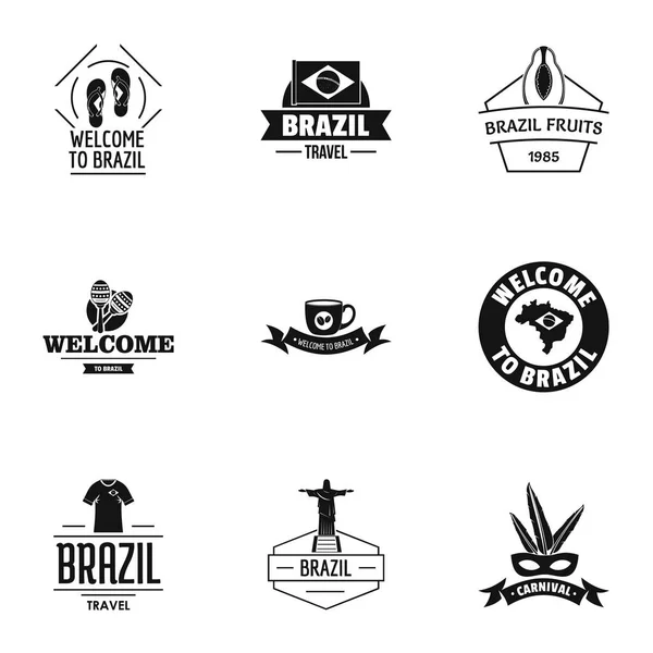 Ensemble Logo Brésilien Bienvenue Jeu Simple Logo Vectoriel Brésilien Bienvenue — Image vectorielle