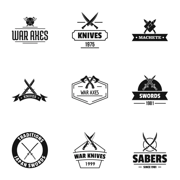 Conjunto de logotipo de arena de guerra, estilo simple — Vector de stock
