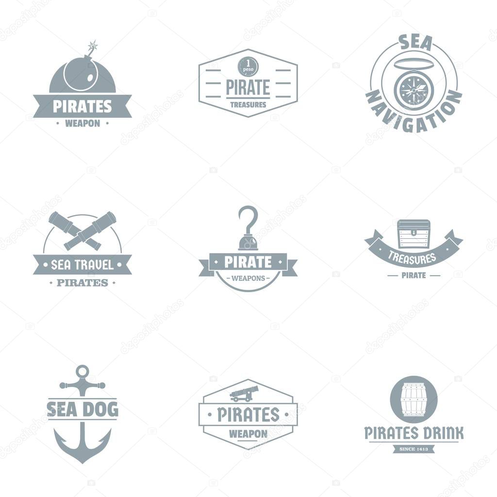 Booty bay logo set. Simple set of 9 booty bay vector logo for web isolated on white background