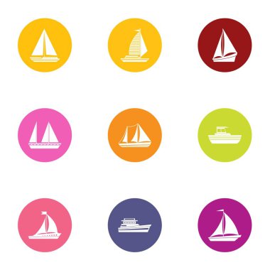 Tuval Icons set, düz stil