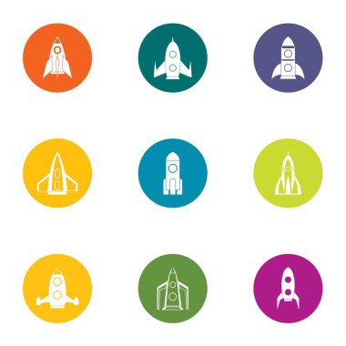 Icons set, düz stil başlatmak