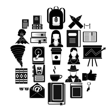 Yazar Icons set, basit tarzı