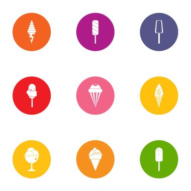 Muhallebi Icons set, düz stil