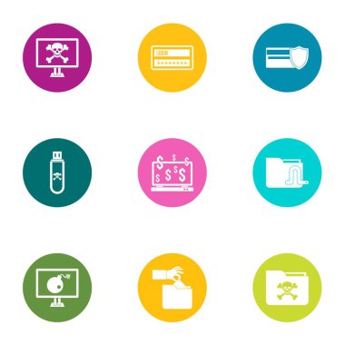 Somut Icons set, düz stil